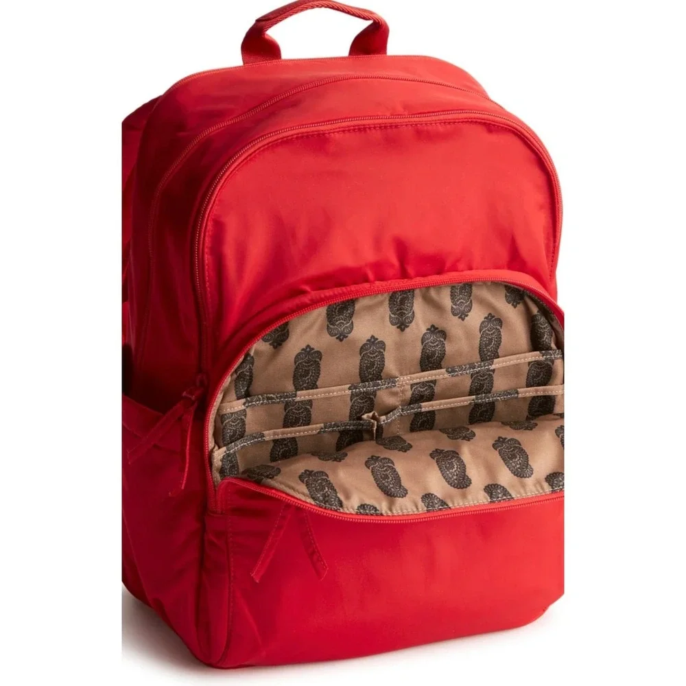Vera Bradley backpack Large Bancroft Nylon Goji Berry Red‎ Bookbag NEW $150